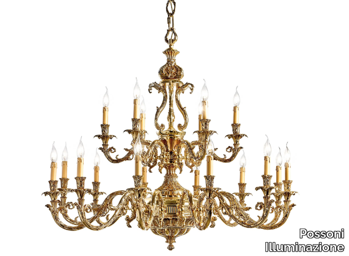 CAESAR 798/12+6 - French Gold chandelier _ Possoni Illuminazione