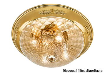 ELOISE 209/PL - Gold plated ceiling light with glass _ Possoni Illuminazione