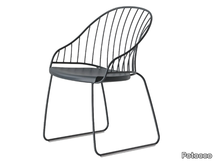 ALYZA 948 - Sled base steel garden chair _ Potocco