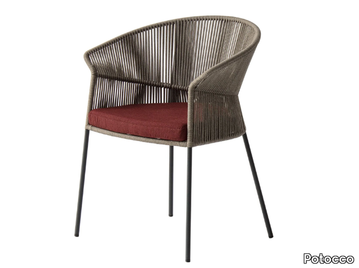 OLA 923/P - Rope garden easy chair with armrests _ Potocco
