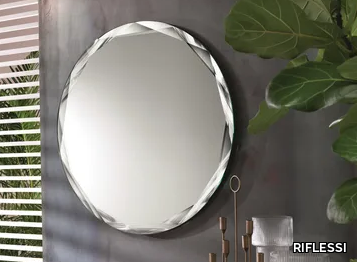 GIOIELLO - Round framed wall-mounted crystal mirror _ RIFLESSI