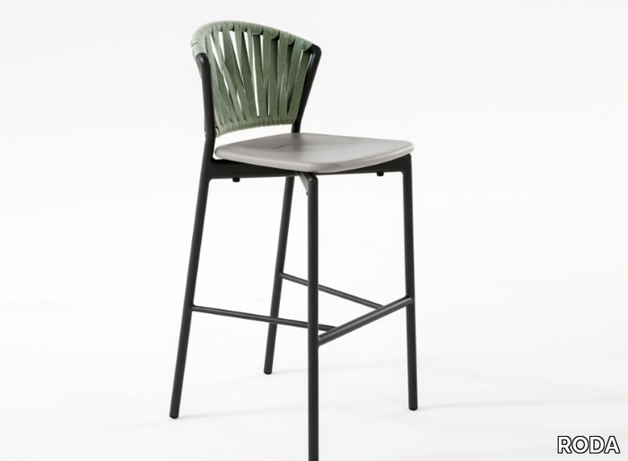 PIPER 150 - High stool in aluminum and resin with footrest _ RODA