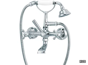 1920-1921 - 2 hole wall-mounted bathtub mixer with hand shower _ RVB