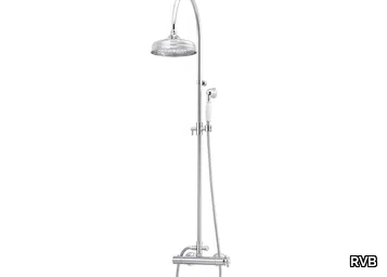 1920-1921 - Wall-mounted brass shower panel with hand shower _ RVB