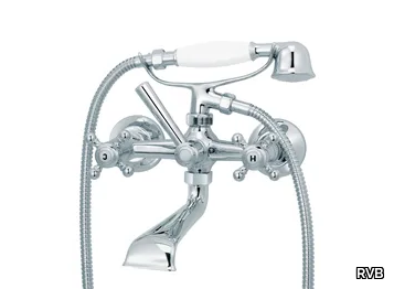 1920-1921 - 2 hole wall-mounted bathtub mixer with hand shower _ RVB