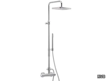 POLO CLUB - Wall-mounted shower panel with hand shower with overhead shower _ RVB