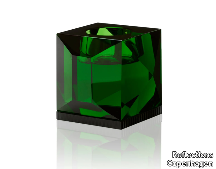 OPHELIA GREEN - Crystal candle holder _ Reflections Copenhagen