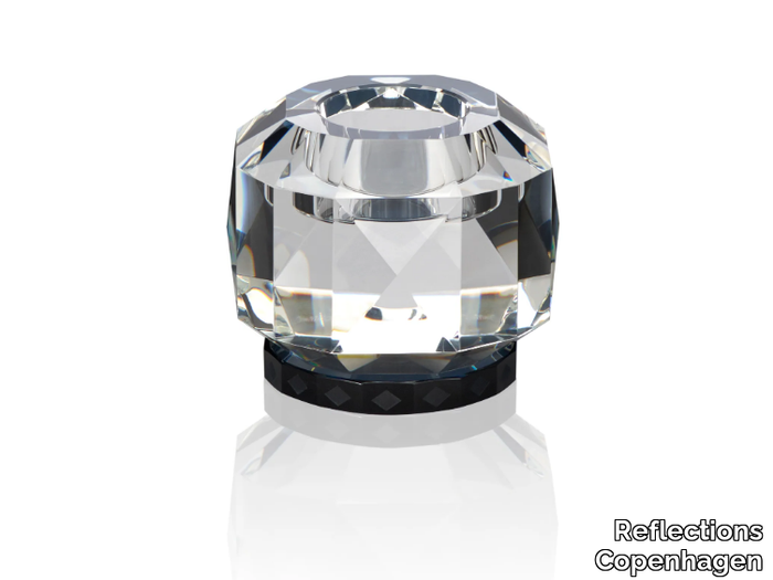 TEXAS - CLEAR / BLACK - Crystal candle holder _ Reflections Copenhagen