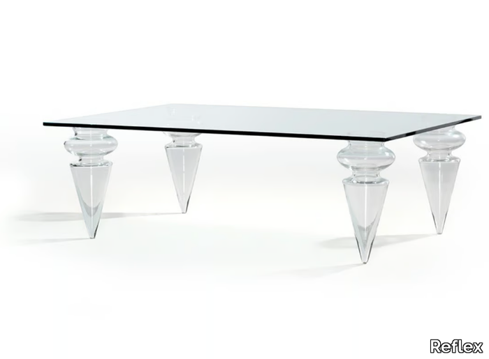 GRAN CANAL - Rectangular glass coffee table _ Reflex