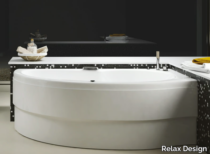 SIMY - Hydromassage asymmetric acrylic bathtub _ Relax Design