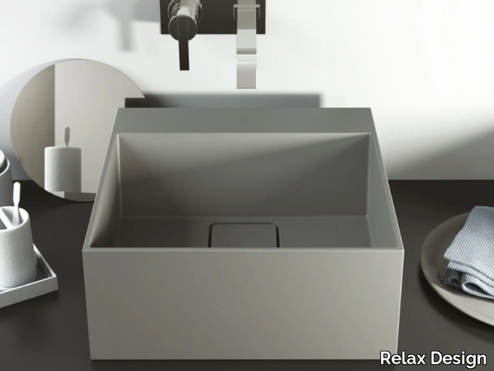 L - Countertop square Luxolid® washbasin _ Relax Design