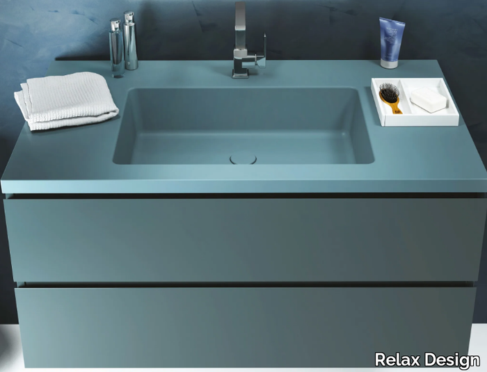 SLIM SOLID-L - Inset single Luxolid® washbasin _ Relax Design