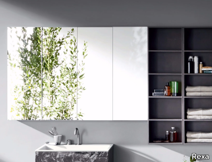 R1 - Wall-mounted bathroom mirror with cabinet _ Rexa