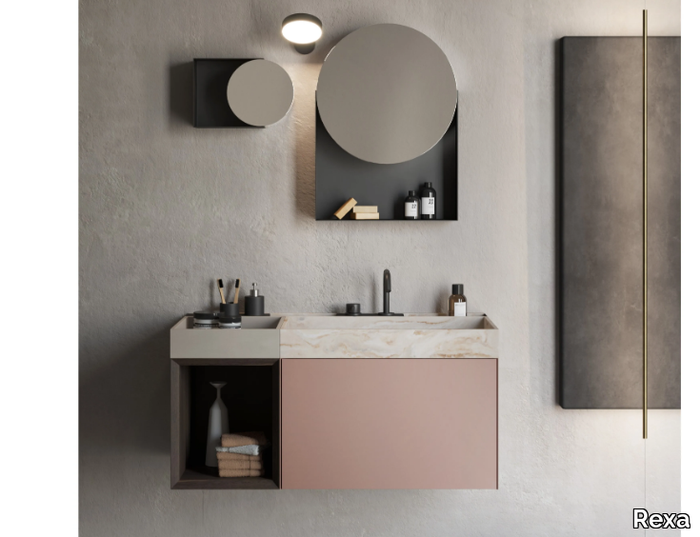 COMPACT LIVING - SET 5 - Wall-mounted vanity unit _ Rexa