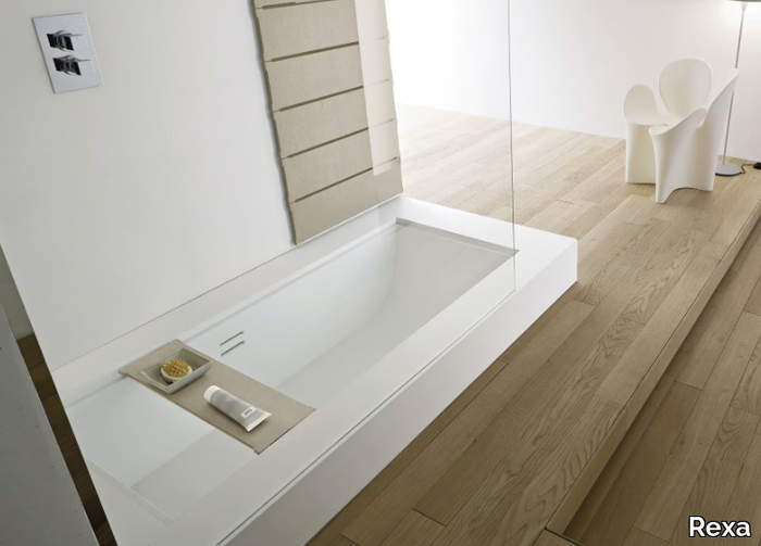 ALTEREGO - Built-in Corian® bathtub with shower _ Rexa