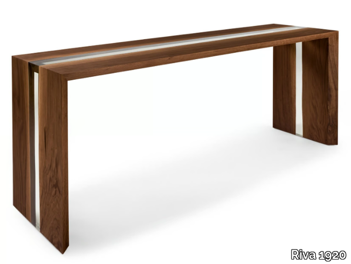 FRAME RESIN - Console in solid walnut with resin strip _ Riva 1920