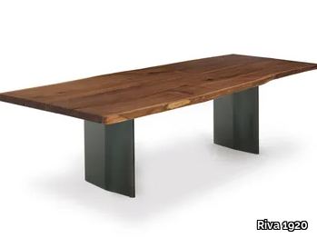 SKY-NATURA PLANK - Rectangular table with solid wood top and iron base _ Riva 1920