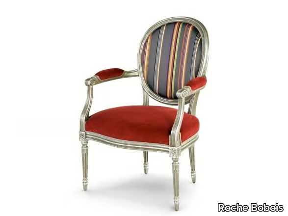 FLORIAN - Medallion fabric armchair with armrests _ Roche Bobois