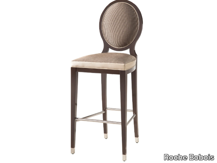 GRAND HOTEL - High upholstered medallion fabric stool _ Roche Bobois