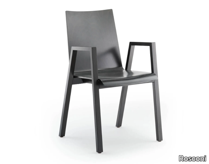 PAN - Stackable chair with armrests _ Rosconi