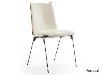 LOGOCHAIR - Upholstered stackable leather chair _ Rosconi