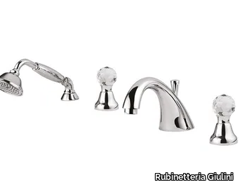 ODESSA CRYSTAL - F3965/S - 4 hole bathtub set with hand shower _ Rubinetteria Giulini