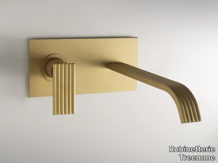 IOS - Wall-mounted brass washbasin mixer _ Rubinetterie Treemme