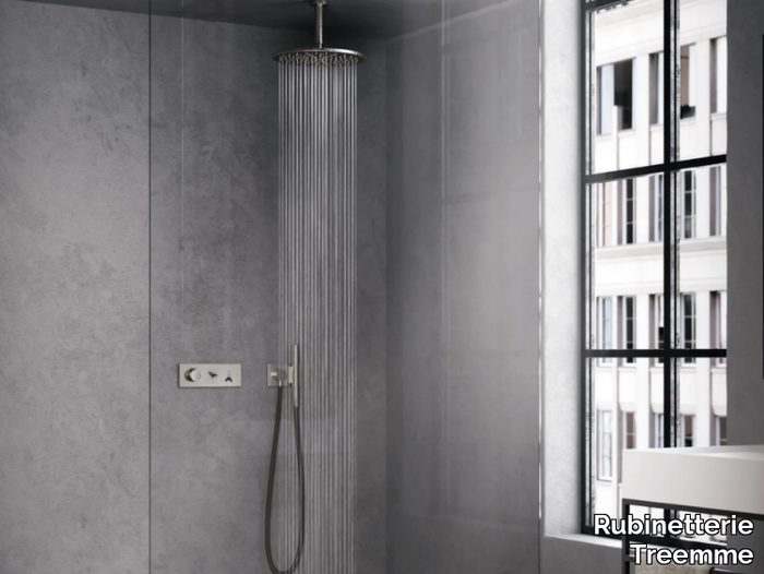 WATT - Recessed thermostatic brass shower set with hand shower _ Rubinetterie Treemme