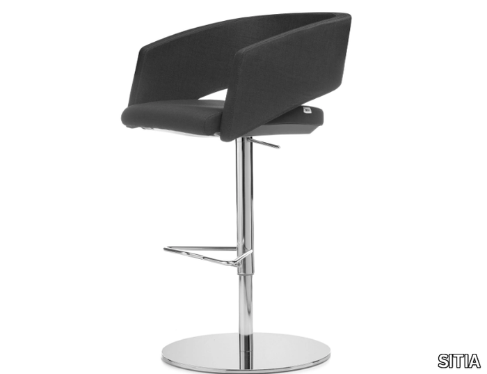 MAJOR - High upholstered fabric stool with gas lift _ SITIA
