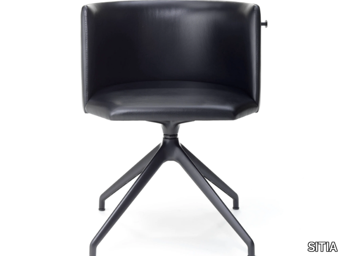 PERGY - Upholstered swivel leather chair _ SITIA