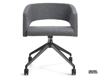 MAJOR - Upholstered trestle-based office chair with castors _ SITIA