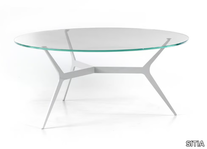 TRIMUNDO - Low round glass coffee table _ SITIA