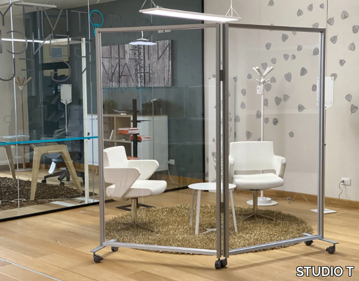 INUNO DOUBLE - Freestanding office screen with casters _ STUDIO T