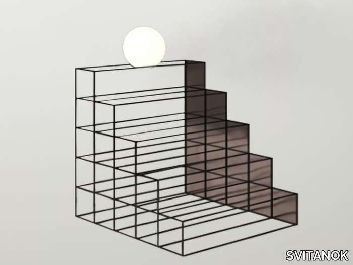 SHODY - Glass and aluminium floor lamp _ SVITANOK