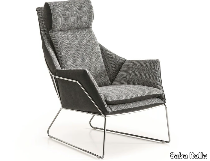 NEW YORK - Bergere fabric armchair high-back _ Saba Italia