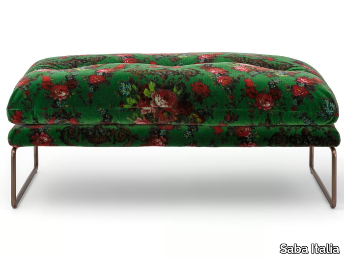 NEW YORK SUITE - Sled base upholstered fabric footstool _ Saba Italia