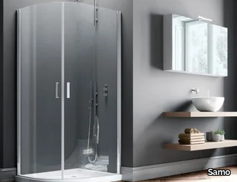 POLARIS - Corner semicircular tempered glass shower cabin _ Samo