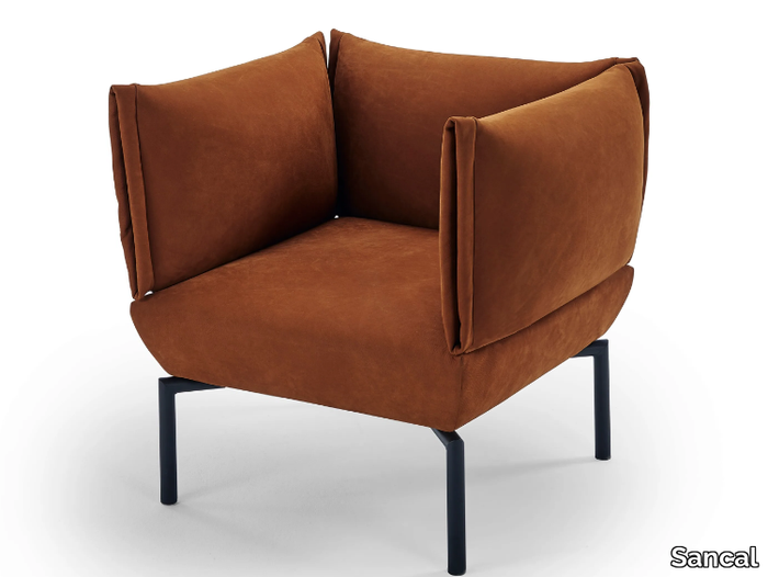 CLICK - Upholstered fabric easy chair with armrests _ Sancal