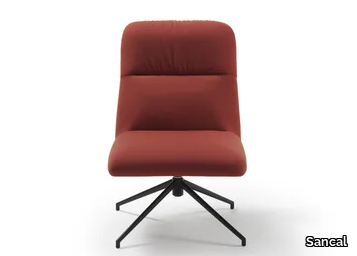 ELLE - Contemporary style swivel upholstered fabric armchair with armrests _ Sancal