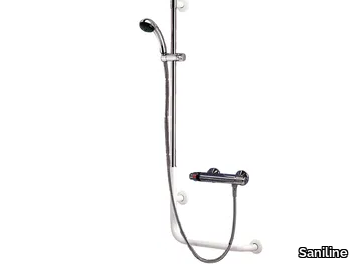 270-I - L-shaped steel grab bar with spray _ Saniline