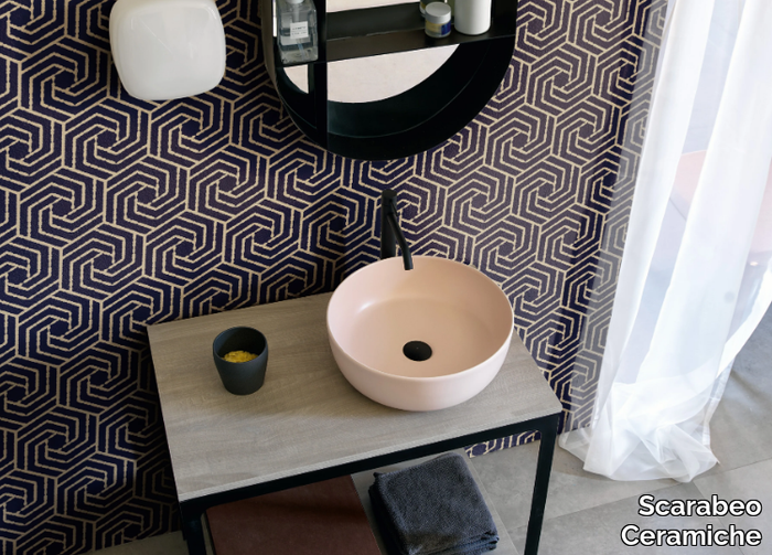 PO101 - Geometric bathroom wallpaper _ Scarabeo Ceramiche