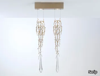 LIQUID DRIP TWIN - Handmade bronze pendant lamp _ Serip