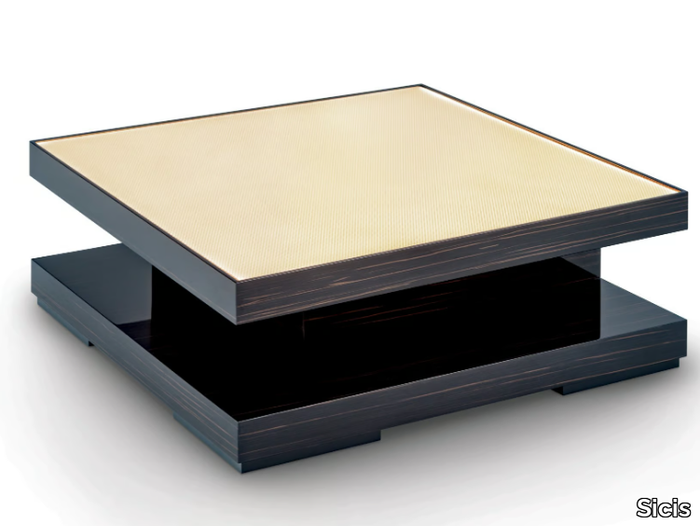 ISLAND - Low square ebony coffee table _ Sicis