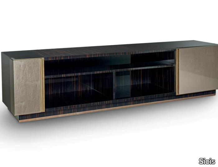 ISLAND - Ebony TV cabinet with doors _ Sicis