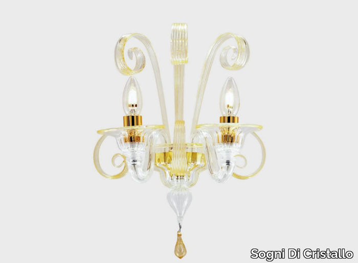 MERCURIO D'ORO - Handmade Murano glass wall lamp _ Sogni Di Cristallo