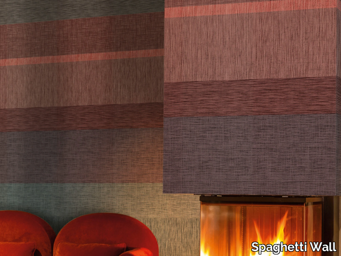 WOOL WPN 217 - Striped textile effect wallpaper _ Spaghetti Wall