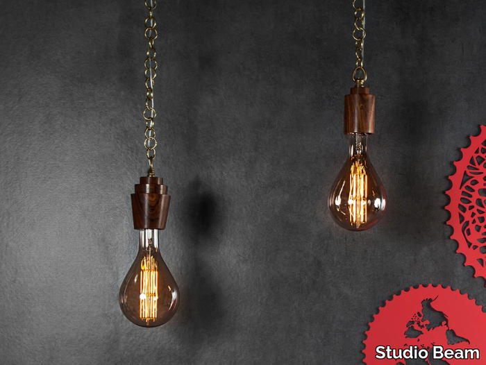 XXL PEAR - Wood and glass pendant lamp _ Studio Beam