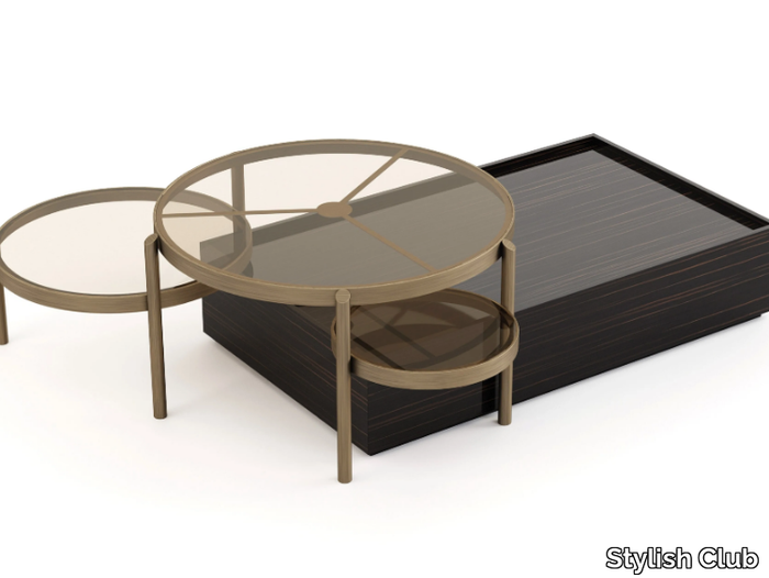 HER - Low lacquered bronze and wooden coffee table _ Stylish Club