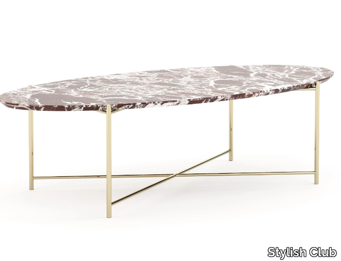 VIVIAN - Oval brass side table for living room _ Stylish Club