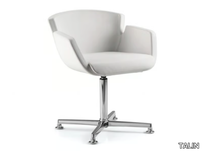 NUBIA 2904 - With 4-spoke base leather reception chair with armrests _ TALIN